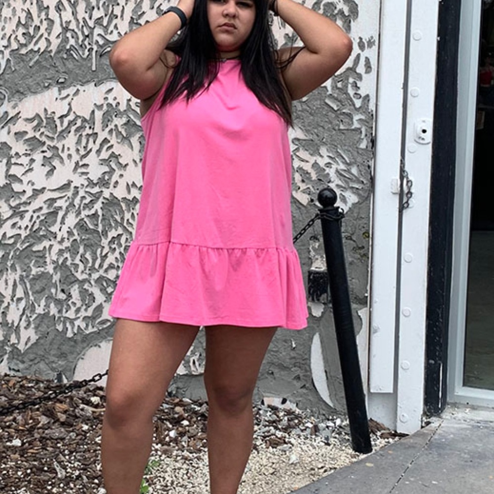 💞 PLUS SIZE Top Tunic Ruffle Hem with Back Button